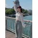 夏季預訂|半透單落肩吊帶CROP長袖上衣 夏季預訂|半透單落肩吊帶CROP長袖上衣
