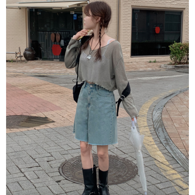 夏季預訂|三色4分撕邊牛仔短褲 夏季預訂|三色4分撕邊牛仔短褲
