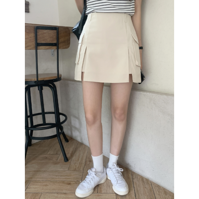 夏季預訂|打摺開叉側口袋短裙 夏季預訂|打摺開叉側口袋短裙