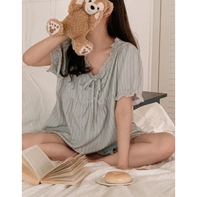 23S/S 預訂｜JUUNEEDU Mute Frill Pajamas (2 COLOR)