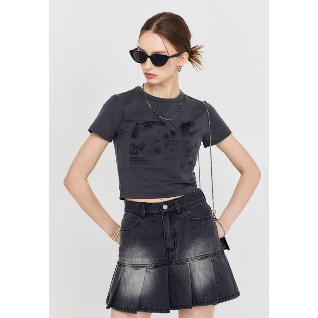 23SS 預訂｜ODD STUDIO COLLAGE GRAPHIC CROP T-SHIRT (2 COLOR)