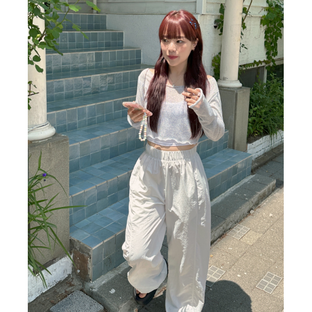 夏季預訂|鬆緊腰打摺索繩長褲 夏季預訂|鬆緊腰打摺索繩長褲