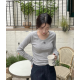 預訂｜MUAHMUAH STITCH U NECK LONG SLEEVE T-SHIRT