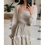 夏季預訂｜HOODIE CROP 無釦針織外套