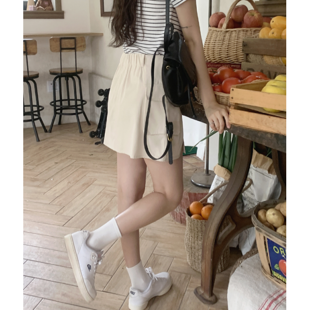 夏季預訂|打摺開叉側口袋短裙 夏季預訂|打摺開叉側口袋短裙
