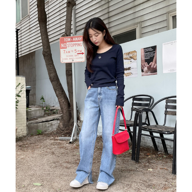 預訂｜MUAHMUAH STITCH U NECK LONG SLEEVE T-SHIRT