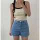 夏季預訂|側開叉雙色牛仔短褲 夏季預訂|側開叉雙色牛仔短褲