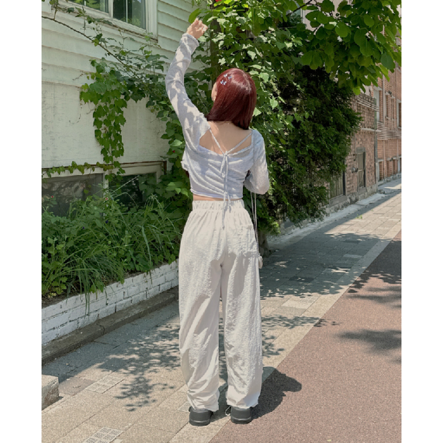 夏季預訂|鬆緊腰打摺索繩長褲 夏季預訂|鬆緊腰打摺索繩長褲