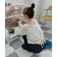 夏季預訂｜前後兩穿雙綁帶透視長袖上衣