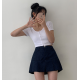 夏季預訂|鈕扣牛仔布粗百褶裙 夏季預訂|鈕扣牛仔布粗百褶裙