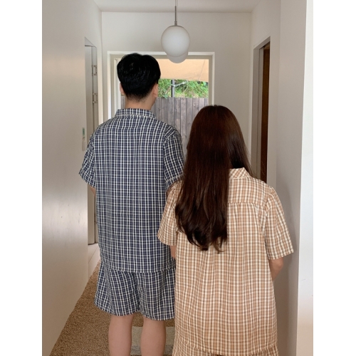 23S/S 預訂｜JUUNEEDU Noten Check Couple Pajamas (2 COLOR)