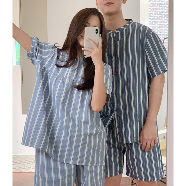 23S/S 預訂｜JUUNEEDU Weekend Stripe Couple Pajamas (2 COLOR)