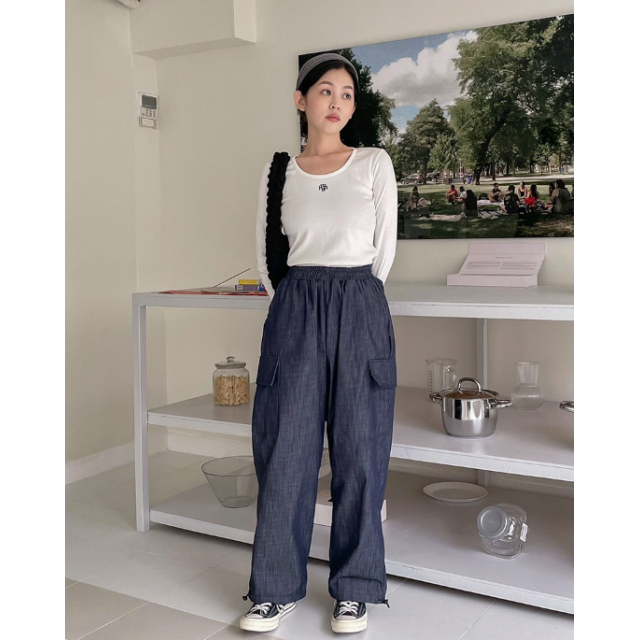 預訂｜MUAHMUAH WIDE CARGO DENIM PANTS