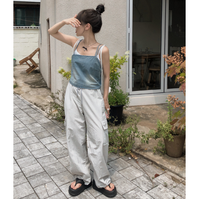 夏季預訂|束繩鬆緊腰CARGO寬褲 夏季預訂|束繩鬆緊腰CARGO寬褲