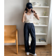 夏季預訂｜深藍色打摺牛仔寛褲 (XS - XL)