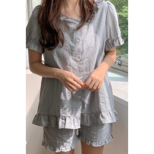 23S/S 預訂｜JUUNEEDU Summer Frill Pajamas (2 COLOR)