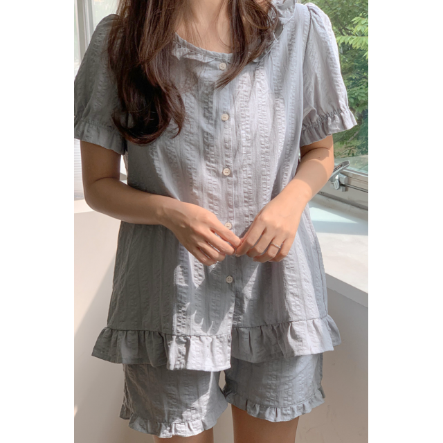 23S/S 預訂｜JUUNEEDU Summer Frill Pajamas (2 COLOR)