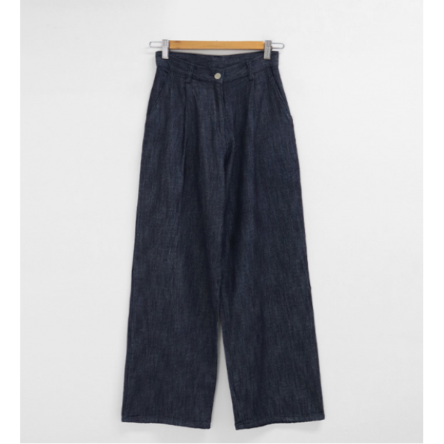 夏季預訂｜深藍色打摺牛仔寛褲 (XS - XL)