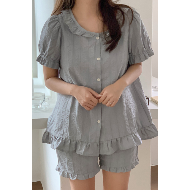 23S/S 預訂｜JUUNEEDU Summer Frill Pajamas (2 COLOR)