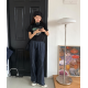 夏季預訂｜深藍色打摺牛仔寛褲 (XS - XL)
