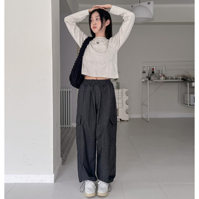 預訂｜MUAHMUAH WIDE CARGO DENIM PANTS