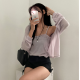 夏季預訂｜薄身長袖軟恤衫連背心SET