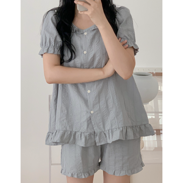 23S/S 預訂｜JUUNEEDU Summer Frill Pajamas (2 COLOR)