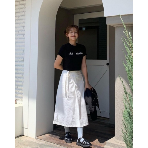 預訂｜「New Jeans Minji 同款」O!Oi LAYERED LOGO CROP T-SHIRT