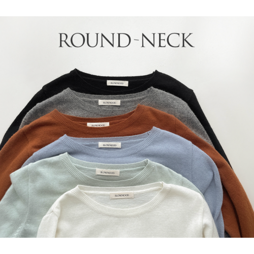 預訂｜SLOWAND 自家製 #SLOWMADE. Round-Neck / V-Neck Autumn Knit (6 COLOR)