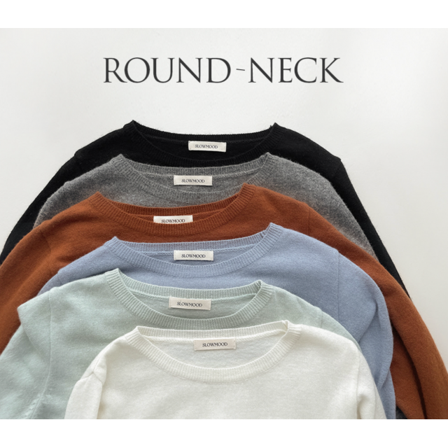預訂｜SLOWAND 自家製 #SLOWMADE. Round-Neck / V-Neck Autumn Knit (6 COLOR)
