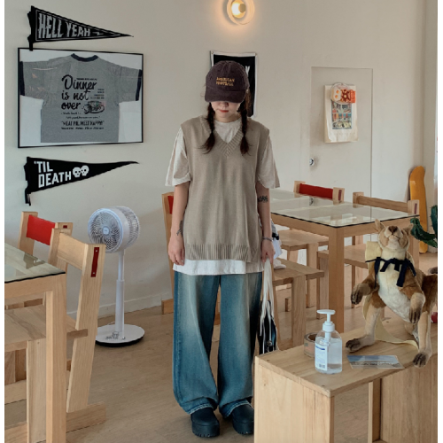 早秋預訂｜鈕扣TWOWAY水洗牛仔寬褲