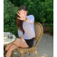 早秋預訂|圓領澎澎鈕扣長袖上衣 早秋預訂|圓領澎澎鈕扣長袖上衣