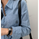 早秋預訂|刺繡直紋短身長袖恤衫 早秋預訂|刺繡直紋短身長袖恤衫