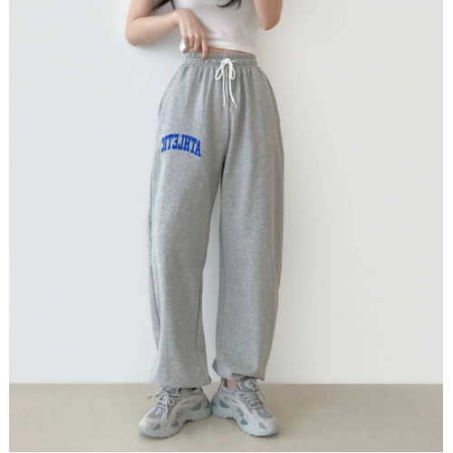 早秋預訂｜ATHLETIC刺繡束腳鬆緊腰運動褲