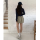 早秋預訂|不規則層疊口袋索繩鬆緊腰短裙 早秋預訂|不規則層疊口袋索繩鬆緊腰短裙