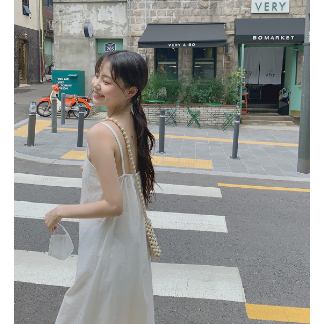 夏季預訂｜亞麻吊帶連身長裙