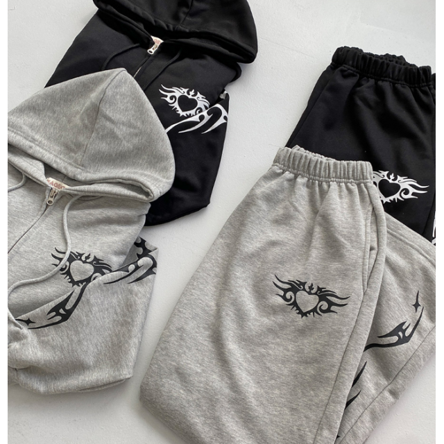 早秋預訂|Y2K風運動ZIPUP HOODIE外套連長褲SET 早秋預訂|Y2K風運動ZIPUP HOODIE外套連長褲SET