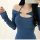 早秋預訂|金釦小罩衫連掛頸綁帶背心連身裙SET 早秋預訂|金釦小罩衫連掛頸綁帶背心連身裙SET