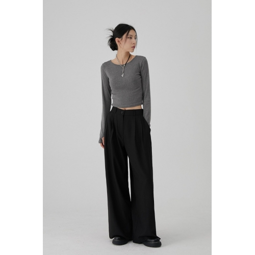 預訂｜ACOVER PINTUCK BANDING WIDE SLACKS (1 COLOR)