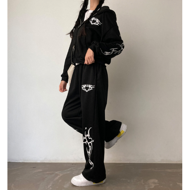 早秋預訂|Y2K風運動ZIPUP HOODIE外套連長褲SET 早秋預訂|Y2K風運動ZIPUP HOODIE外套連長褲SET
