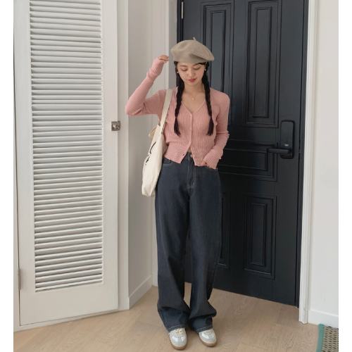 早秋預訂｜深灰色牛仔寬褲
