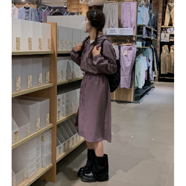 早秋預訂｜工裝ZIPUP HOODIE口袋束身連身裙
