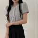 早秋預訂｜心心釦毛毛短袖鈕扣上衣