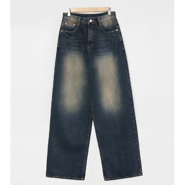 早秋預訂｜LINE VINTAGE WASHING DENIM WIDE PANTS