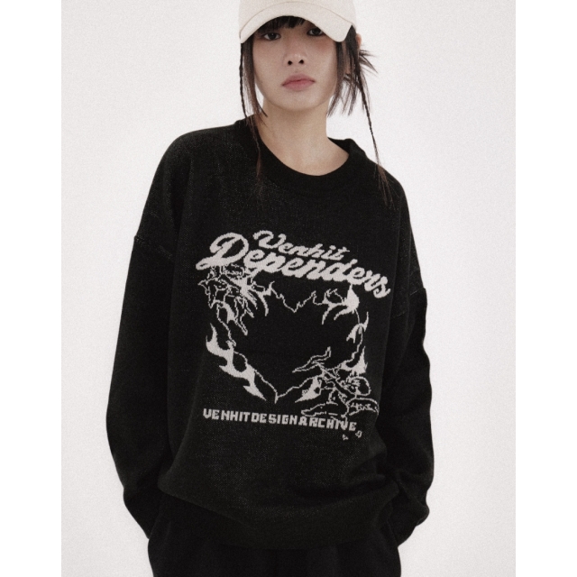23FW 預訂｜VENHIT DEPENDERS KNIT SWEATSHIRT (2 COLOR)
