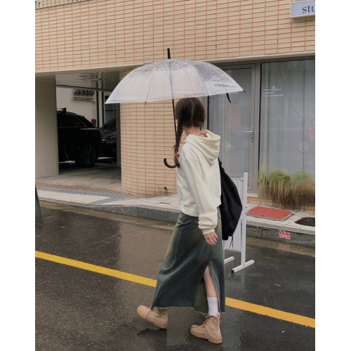 早秋預訂｜水洗毛邊牛仔長裙