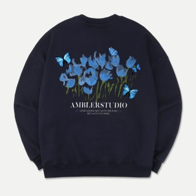 23F/W 預訂｜AMBLER BLUE BUTTERFLY SWEATSHIRT (2 COLOR)