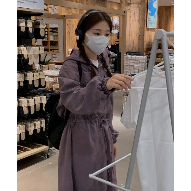 早秋預訂｜工裝ZIPUP HOODIE口袋束身連身裙