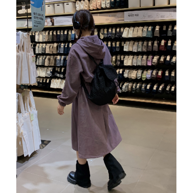 早秋預訂｜工裝ZIPUP HOODIE口袋束身連身裙