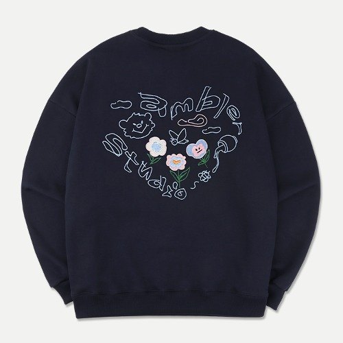 23F/W 預訂｜AMBLER FLOWER HEART SWEATSHIRT (2 COLOR)